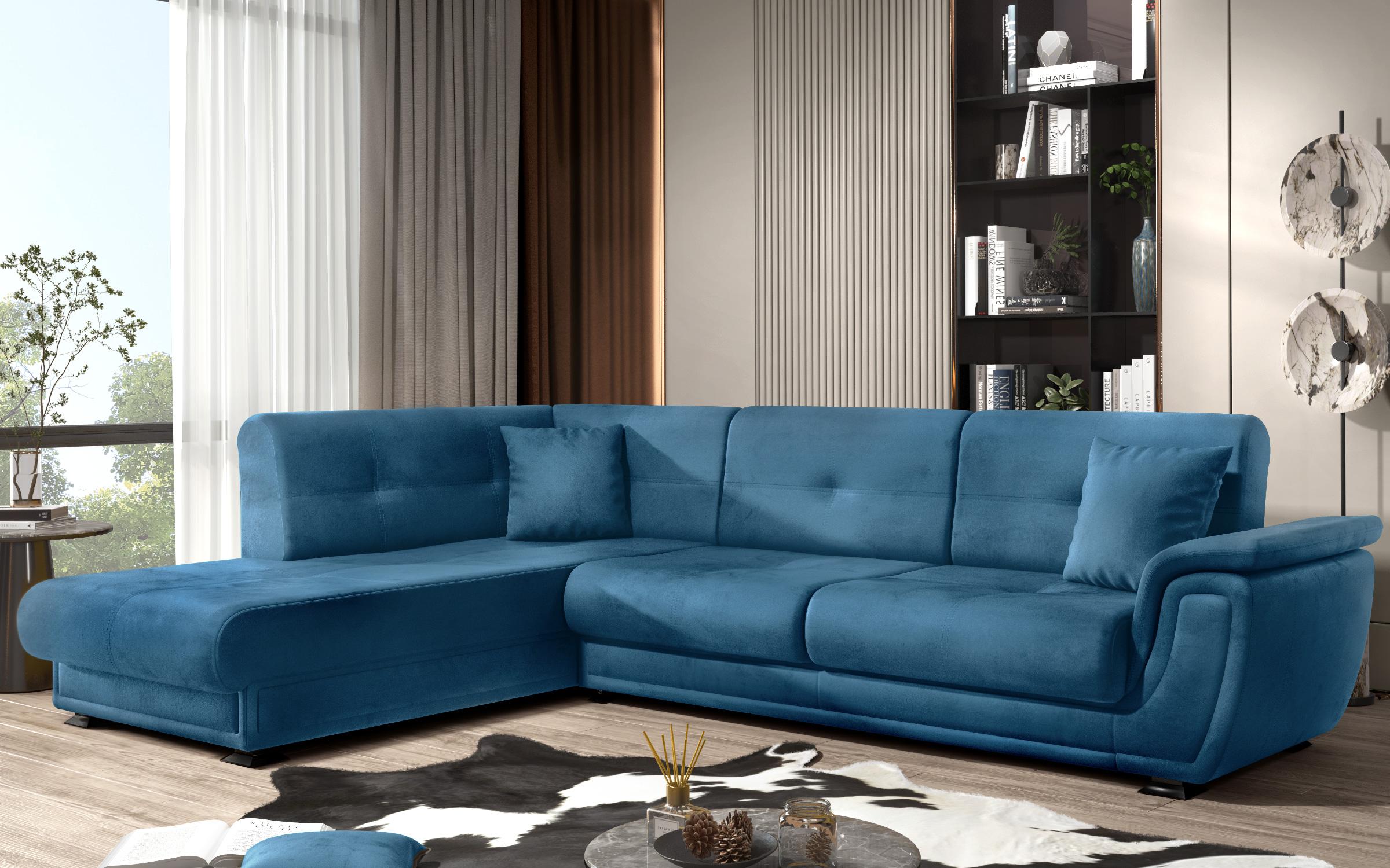 Γωνιακός καναπές Princes ΙΙ, μπλε  7
